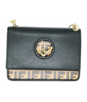 Сумка Fendi Kan черная с оранжевым