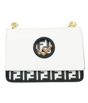 Сумка Fendi Kan белая с черным