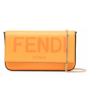 Сумка Fendi FF Way с лого оранжевая