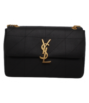 Сумка Saint Laurent Loulou черная с золотым через плечо
