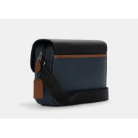 Сумка Coach Track Crossbody черная с красным прямоугольная