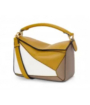 Сумка Loewe Puzzle Edge желто-белая