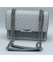 Cумка MICHAEL KORS серо-белая через плечо Cece