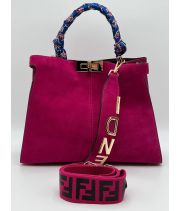 Сумка Fendi Peekaboo X Lite винно-бордовая