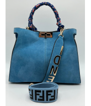 Сумка Fendi Peekaboo X Lite темно-голубая