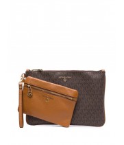 Клатч MICHAEL KORS с монограммой коричневый
