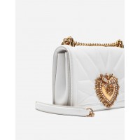Dolce Gabbana сумка женская на плечевом ремне Devotion средних размеров из стеганой наппы белая
