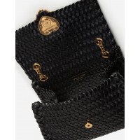 Dolce Gabbana сумка женская на плечо Devotion из плетеной наппы черная