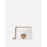 Dolce Gabbana сумка женская среднего размера Devotion из матовой кожи наппа белая