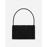 Dolce Gabbana сумка женская с вышивкой из кордового кружева черная