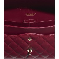 Сумка Chanel вишневая с ремнем через плечо