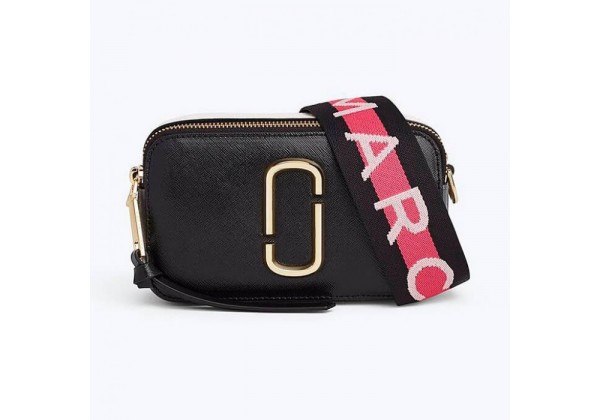 Женская Marc Jacobs сумка Snapshot черная с золотым 