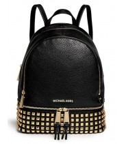 Рюкзак MICHAEL KORS RHEA черный с золотыми заклепками 