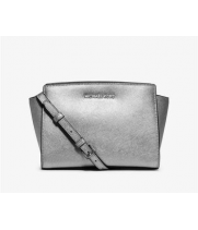 Женская сумка MICHAEL MICHAEL KORS серебристая моно SELMA MESSEGER